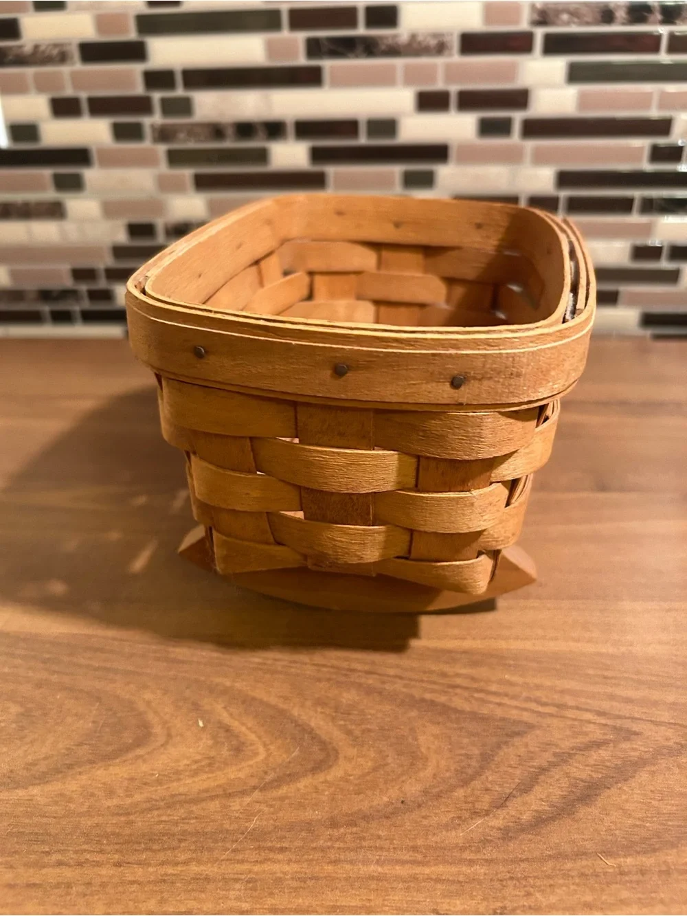 Vintage Longaberger Cradle Basket in Natural Brown